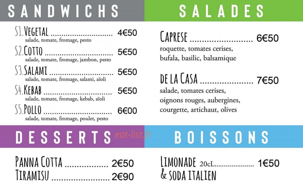 Costa Esmeralda pizzeria — carte page 3