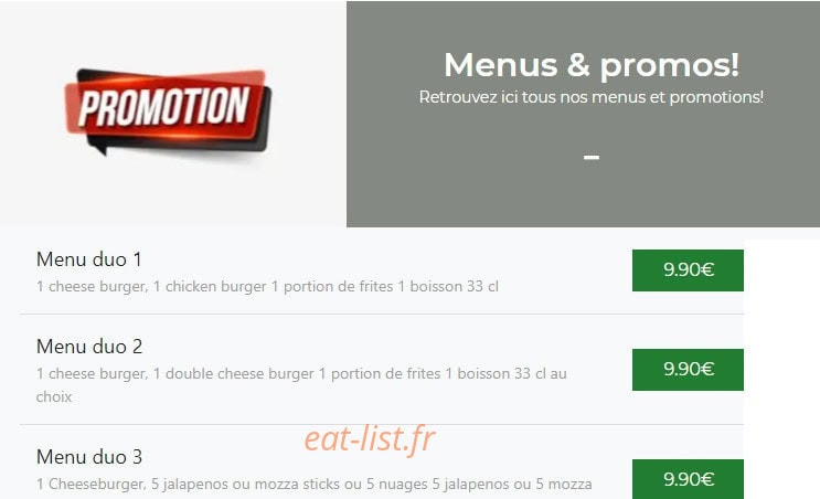 Potatoes Food — carte page 1