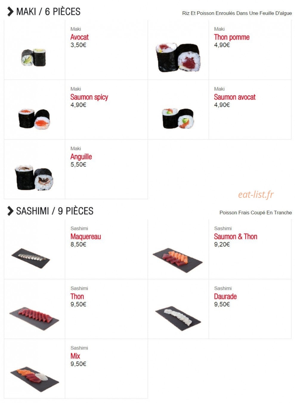 Sushi boutik — carte page 8