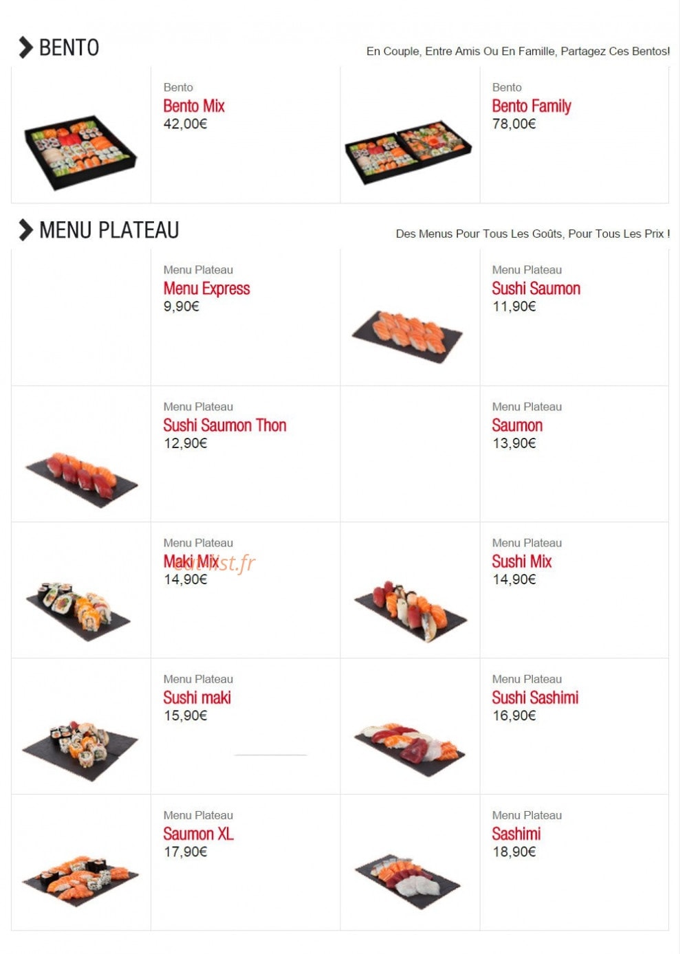 Sushi boutik — carte page 2