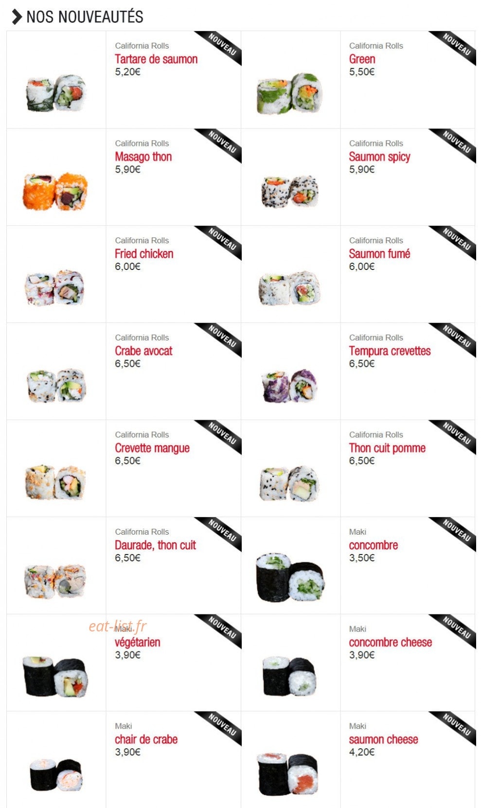 Sushi boutik — carte page 3