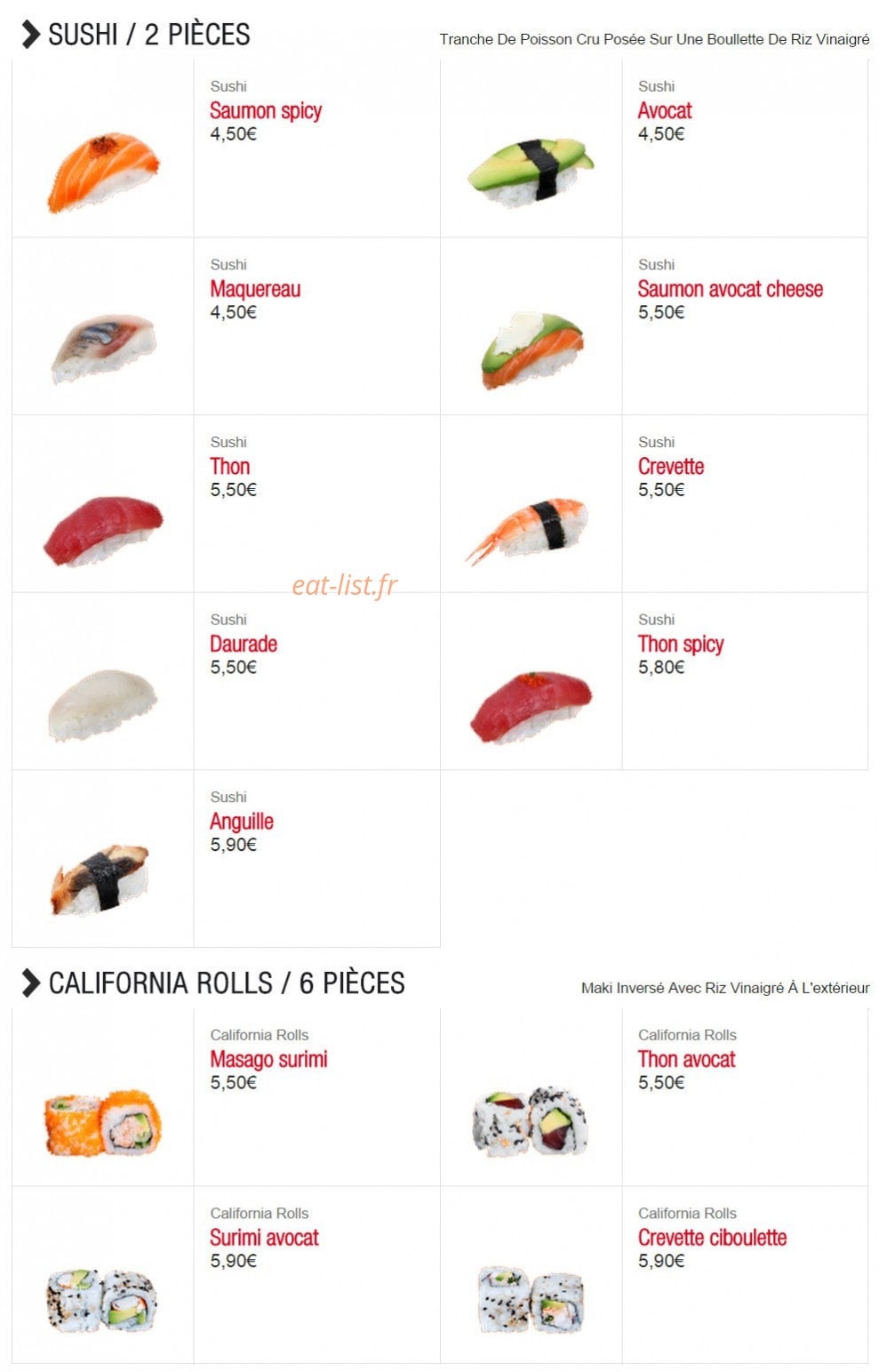 Sushi boutik — carte page 7
