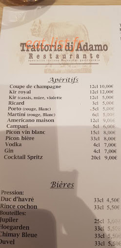 Trattoria di Adamo — carte page 2