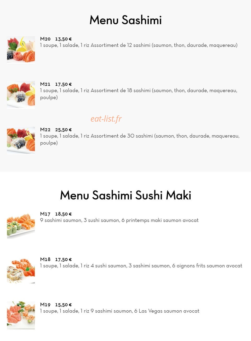 Ya-Mi Sushi — carte page 4