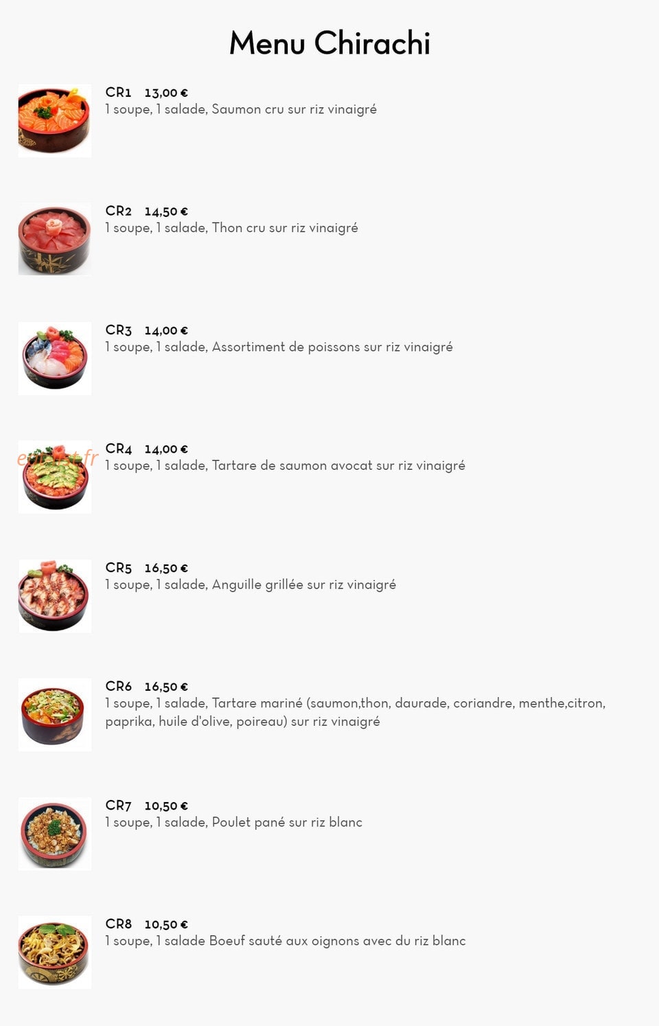 Ya-Mi Sushi — carte page 5