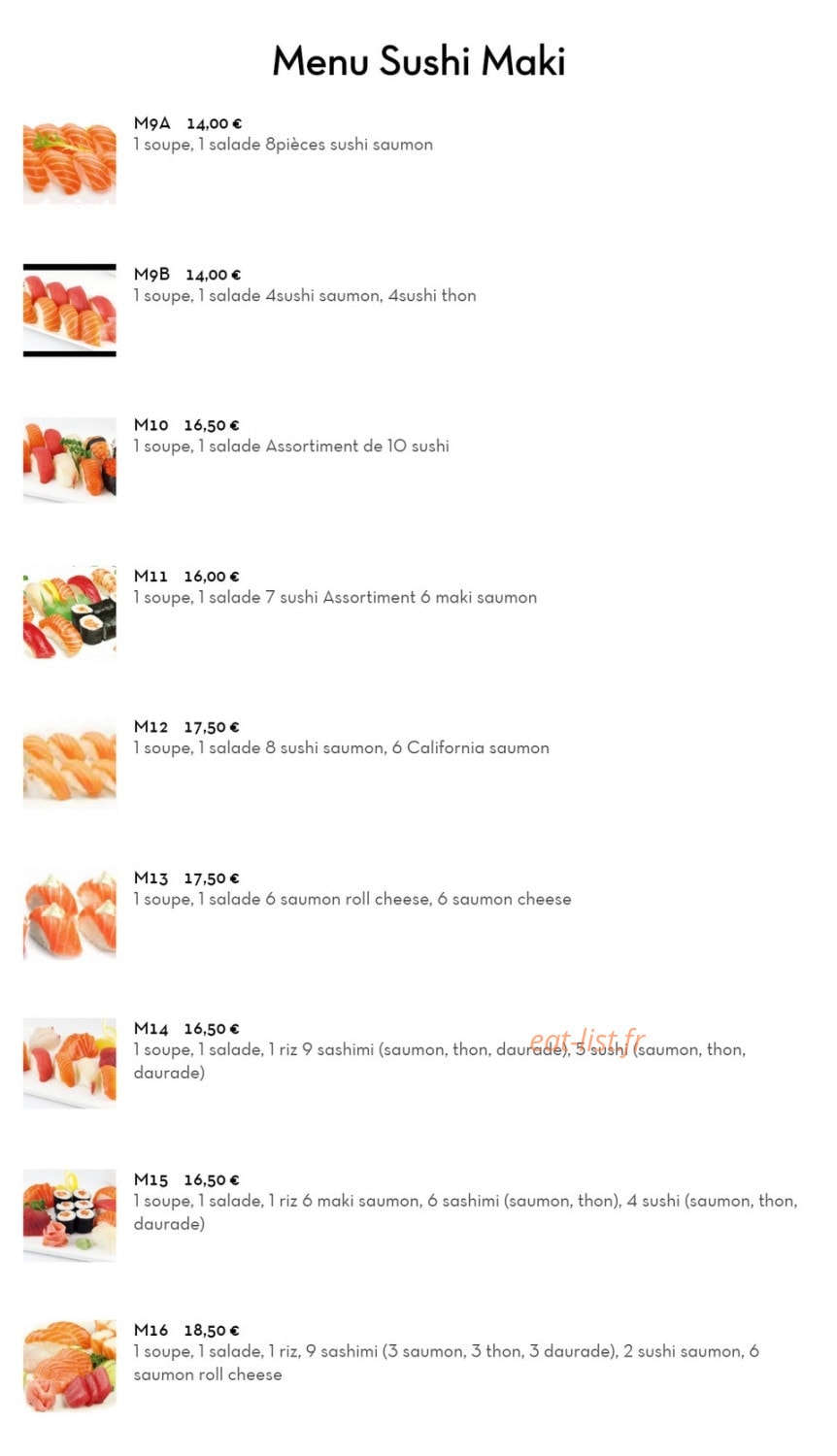 Ya-Mi Sushi — carte page 3