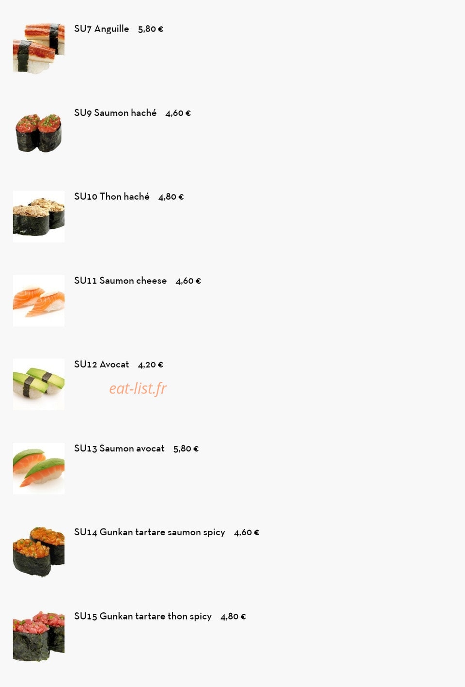 Ya-Mi Sushi — carte page 10