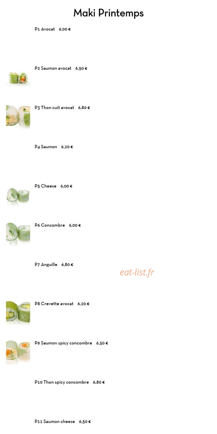 Ya-Mi Sushi — carte page 18