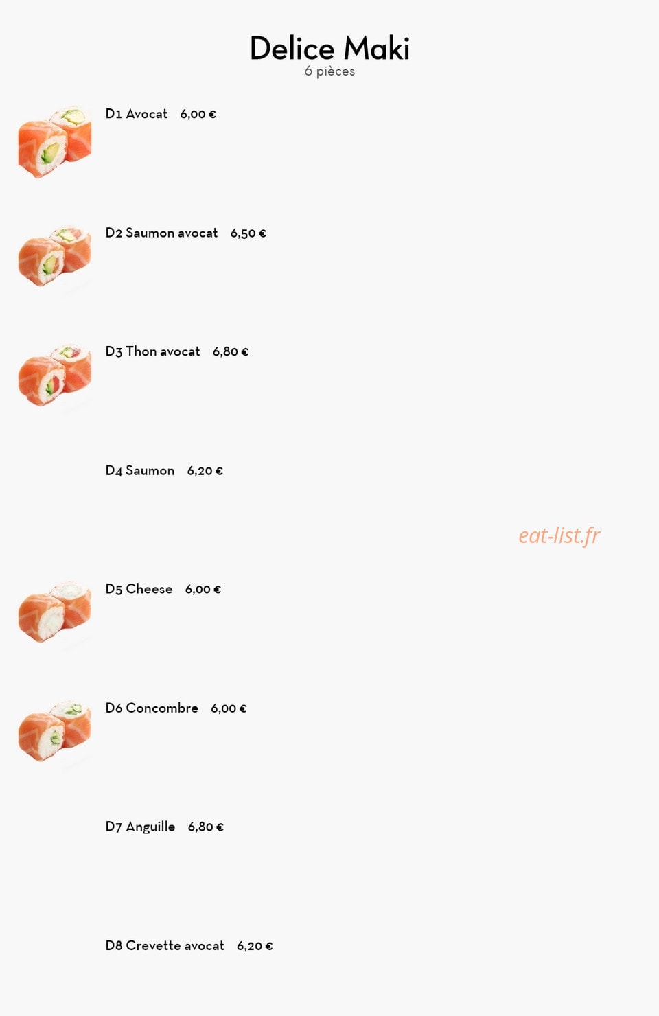 Ya-Mi Sushi — carte page 17