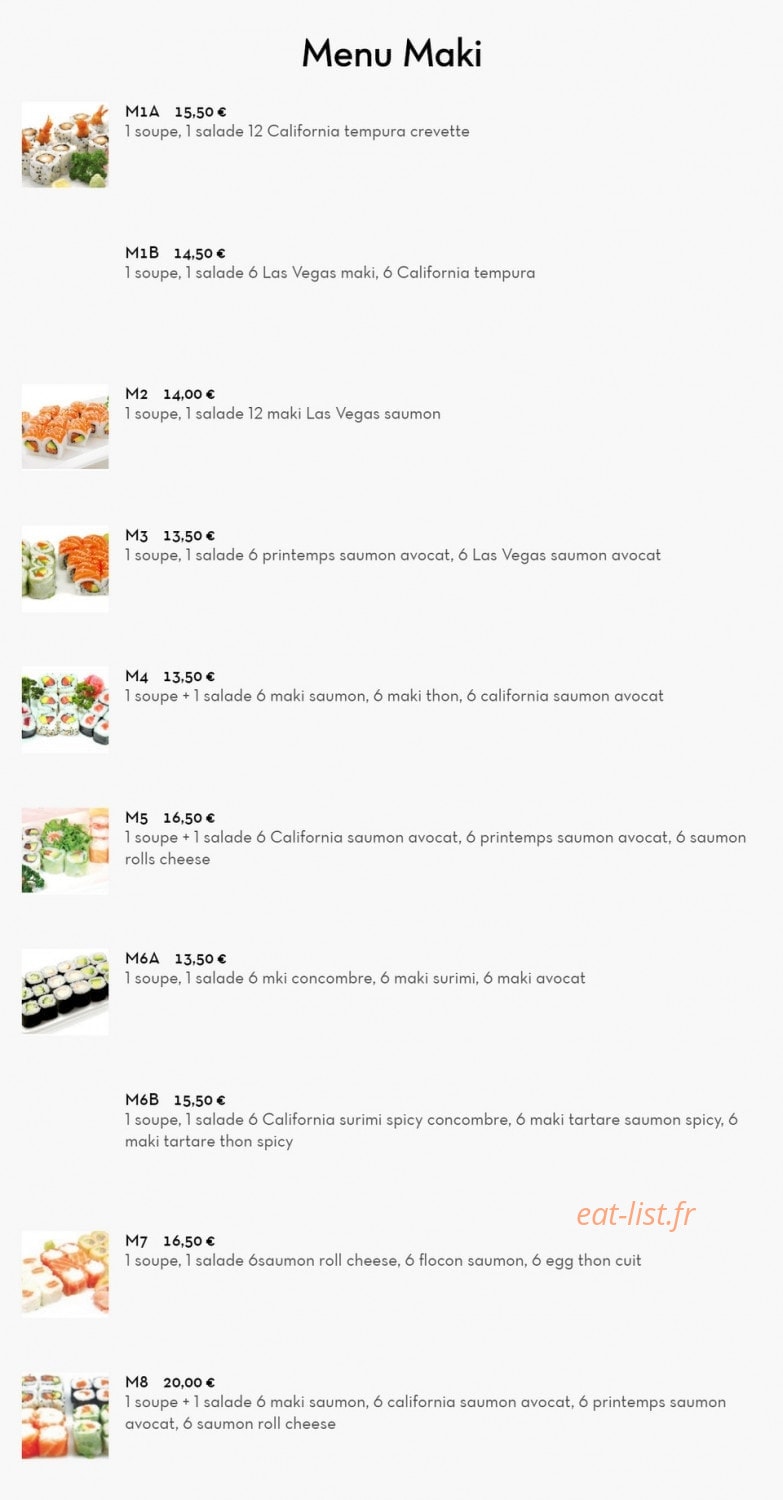 Ya-Mi Sushi — carte page 2