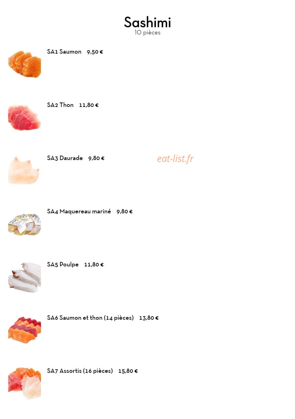 Ya-Mi Sushi — carte page 8