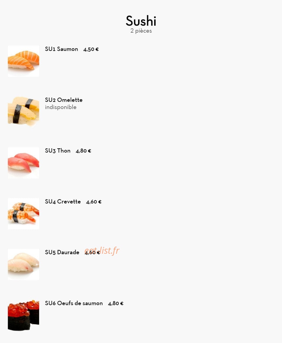 Ya-Mi Sushi — carte page 9