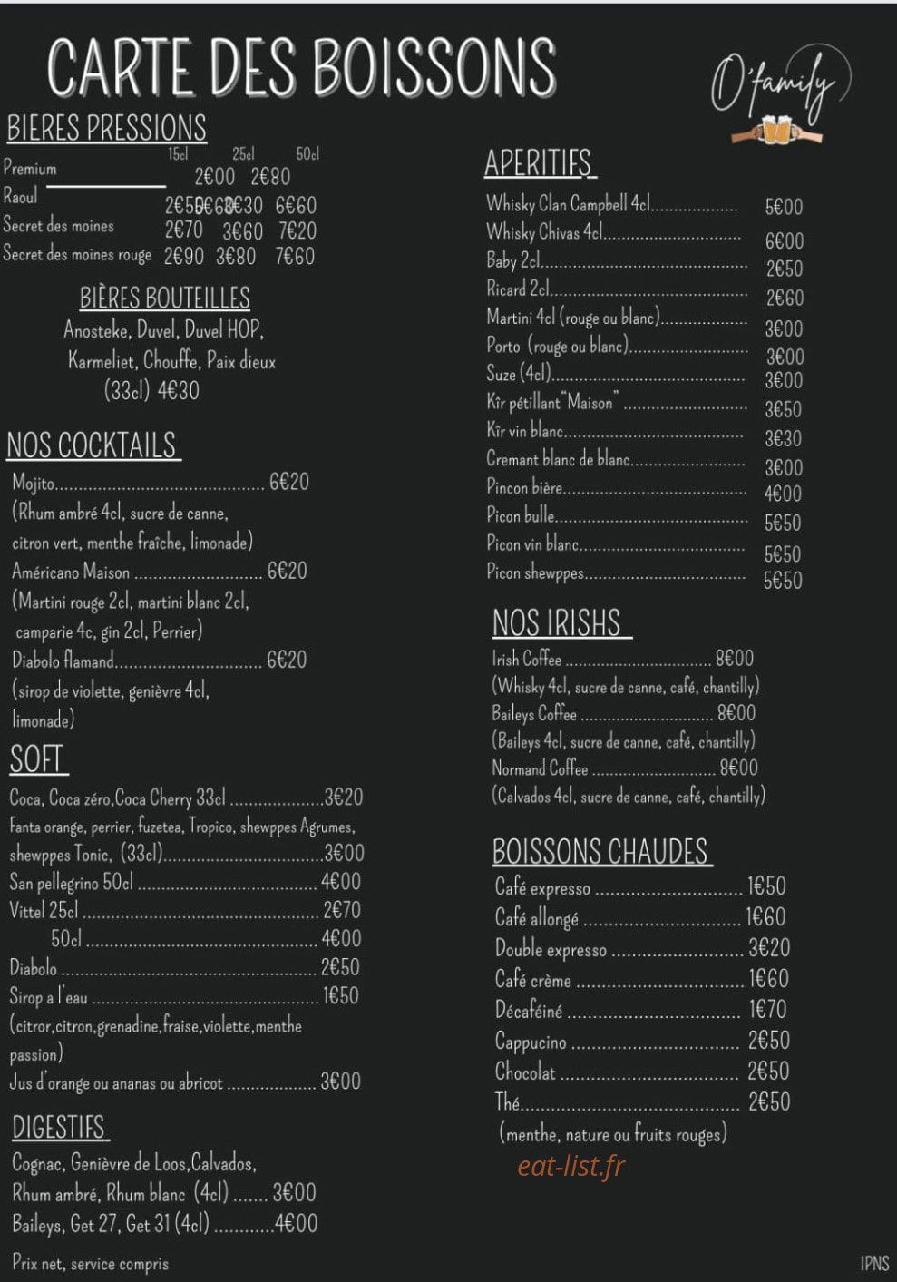 O ´ Family — carte page 6