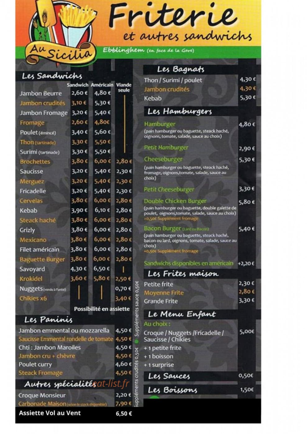 Au Sicilia — carte page 2