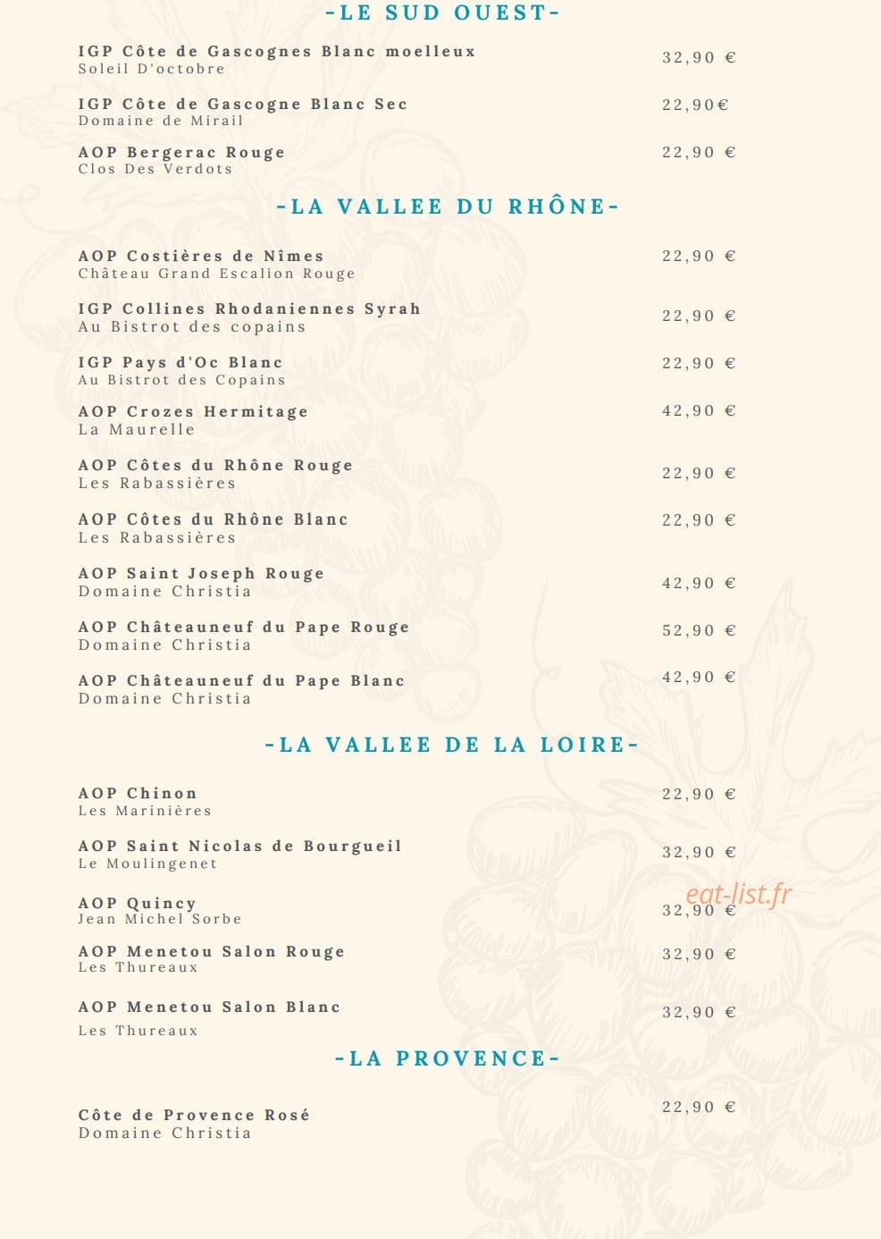 Le Bouchon d'Adèle — carte page 12