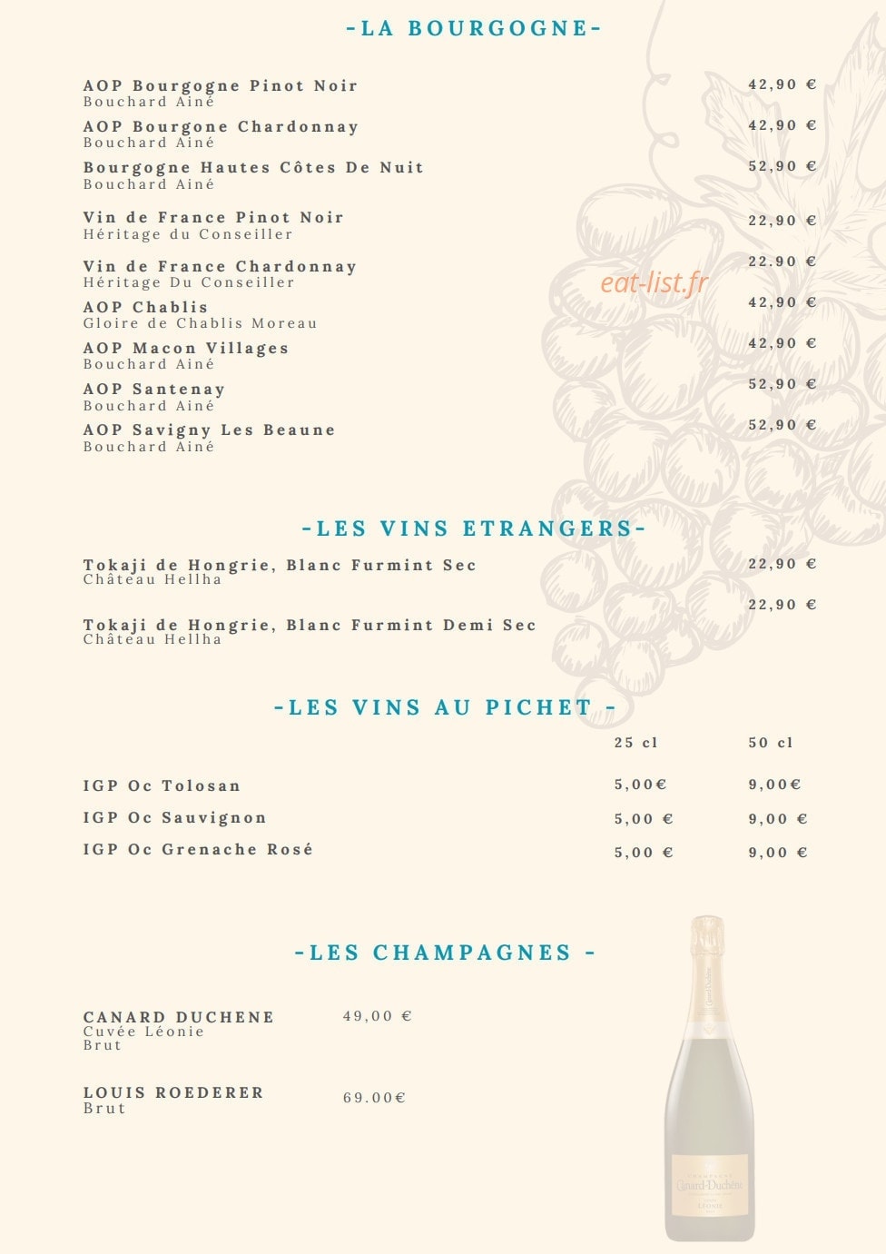 Le Bouchon d'Adèle — carte page 10