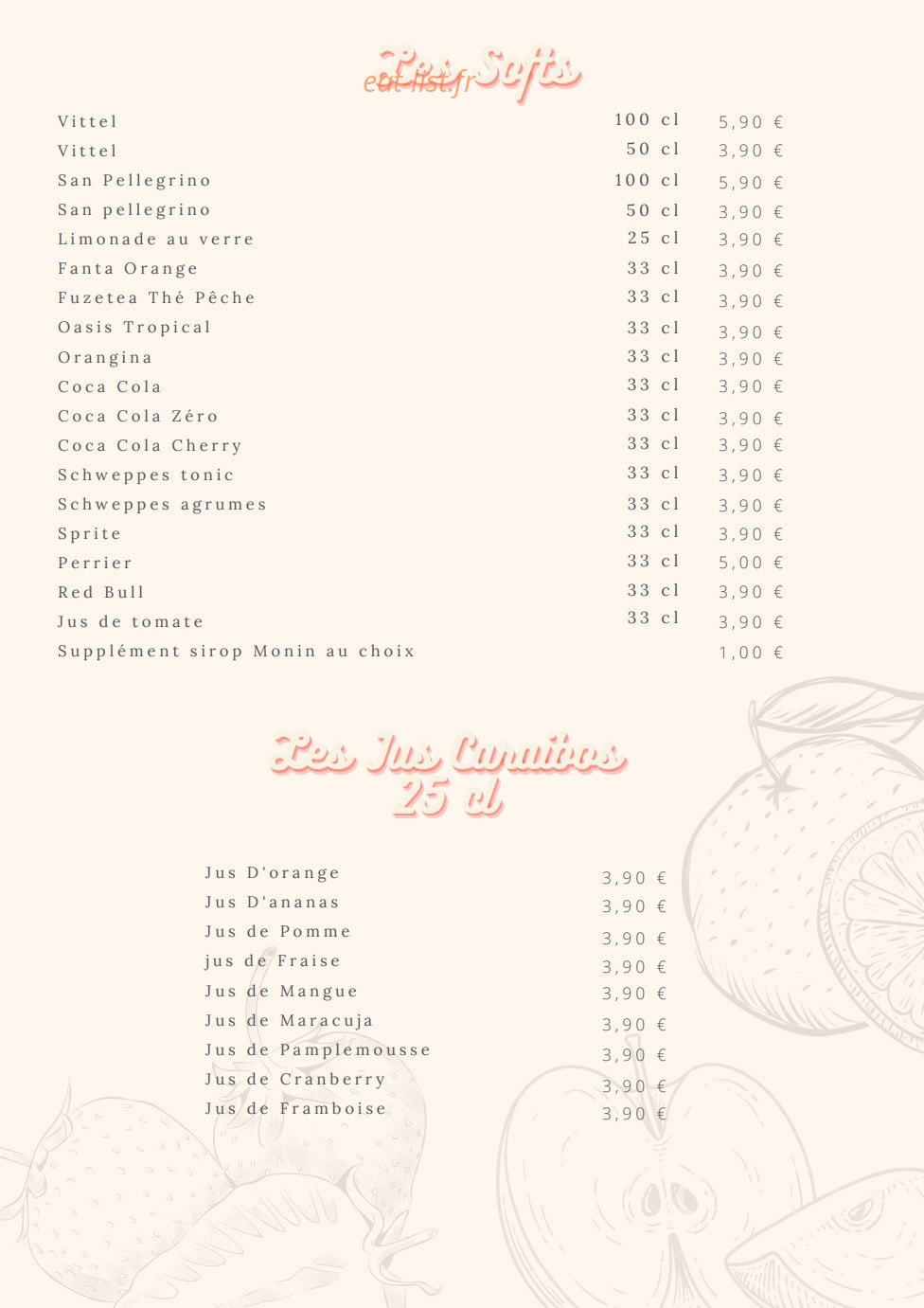 Le Bouchon d'Adèle — carte page 3