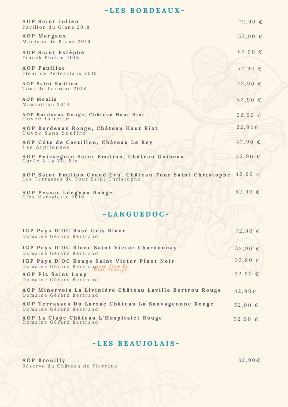 Le Bouchon d'Adèle — carte page 11