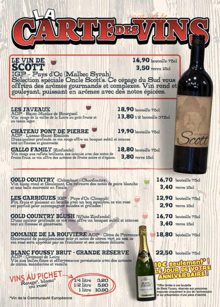 Oncle Scott's — carte page 10