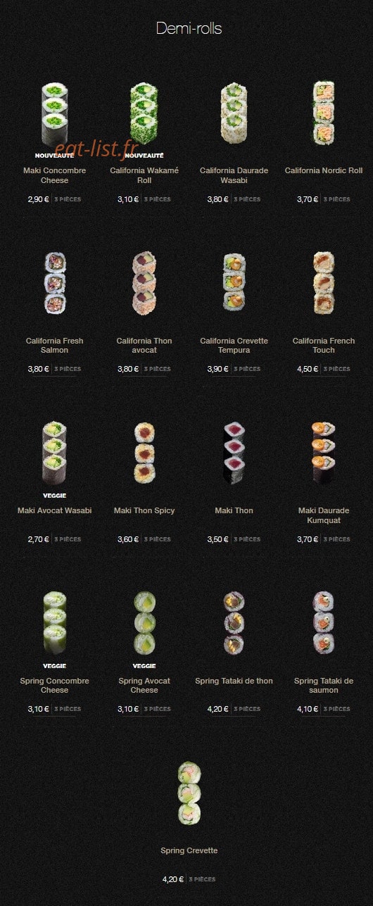 Sushi Shop — carte page 18