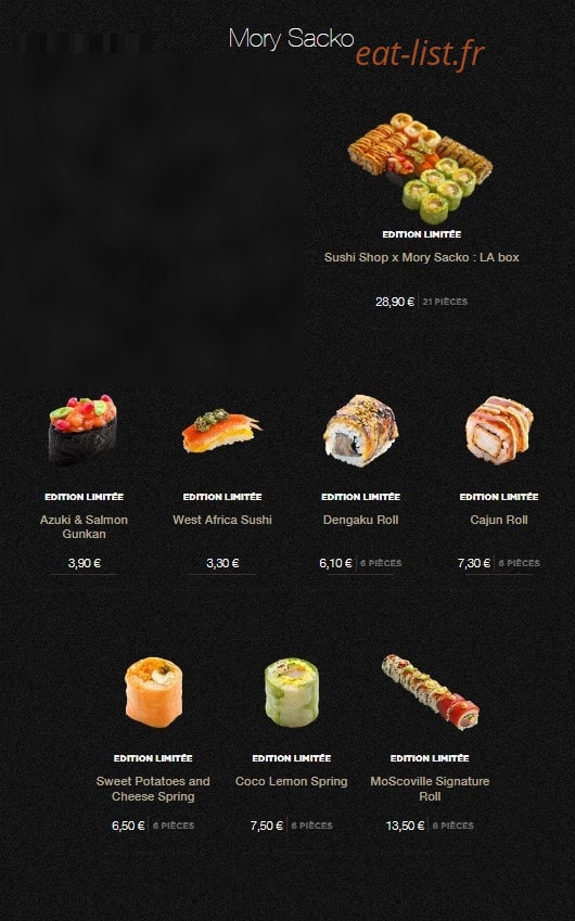 Sushi Shop — carte page 3