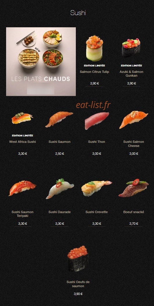 Sushi Shop — carte page 14