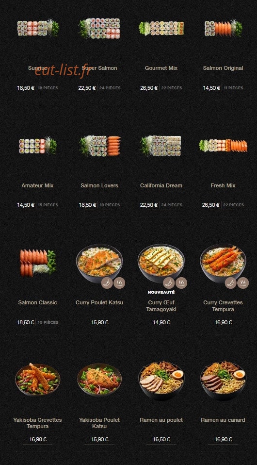 Sushi Shop — carte page 11