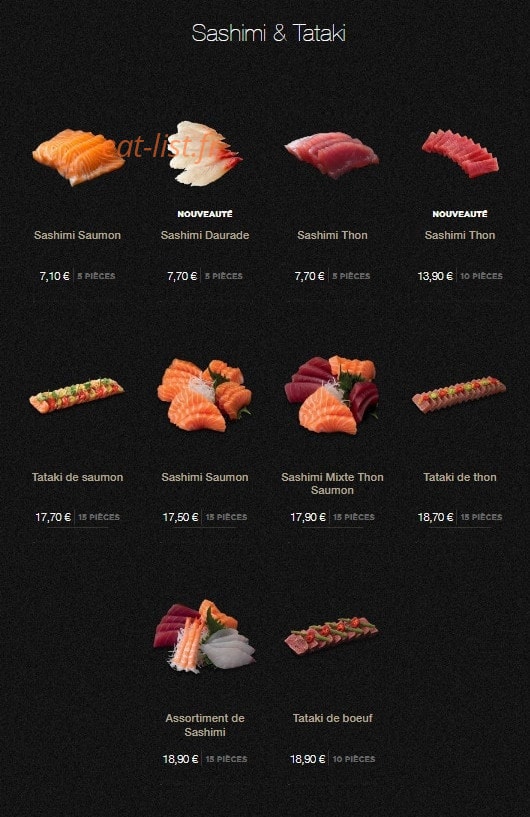 Sushi Shop — carte page 23