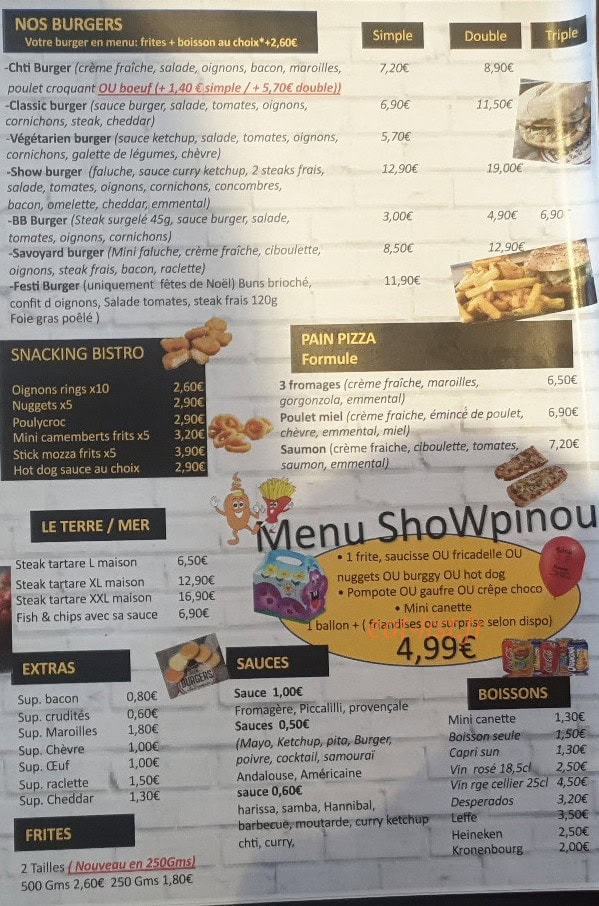 Show Patates — carte page 2