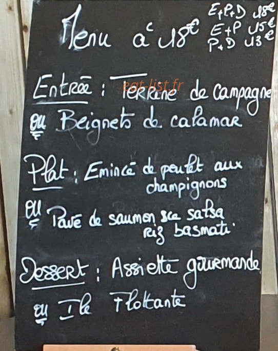 Brasserie La Bascule — carte page 1