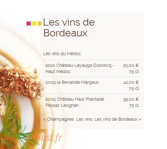 Fleur de Sel — carte page 8