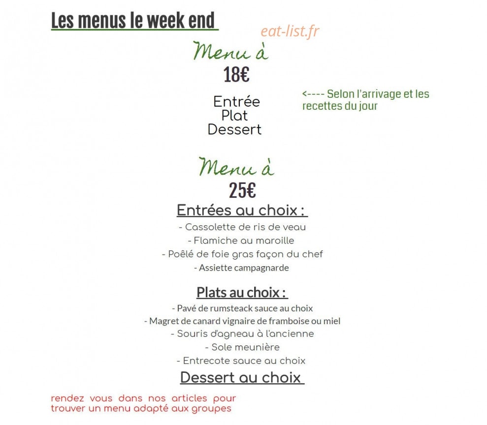 Au Coeur Joyeux — carte page 2