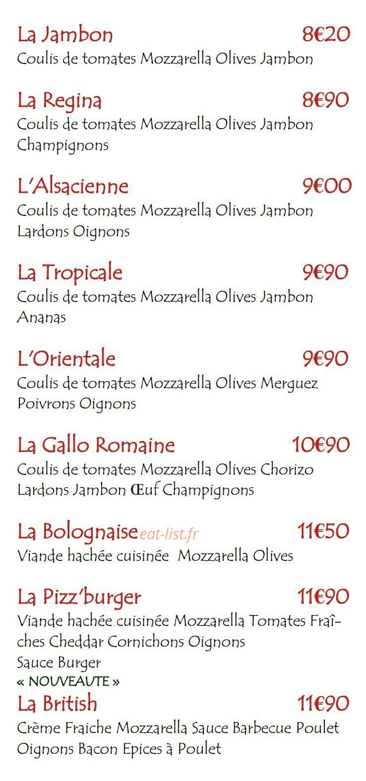 La Gallo Romaine — carte page 2