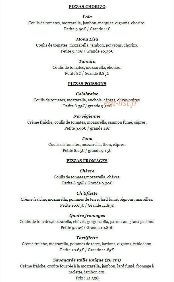 Noosa Pizza — carte page 2