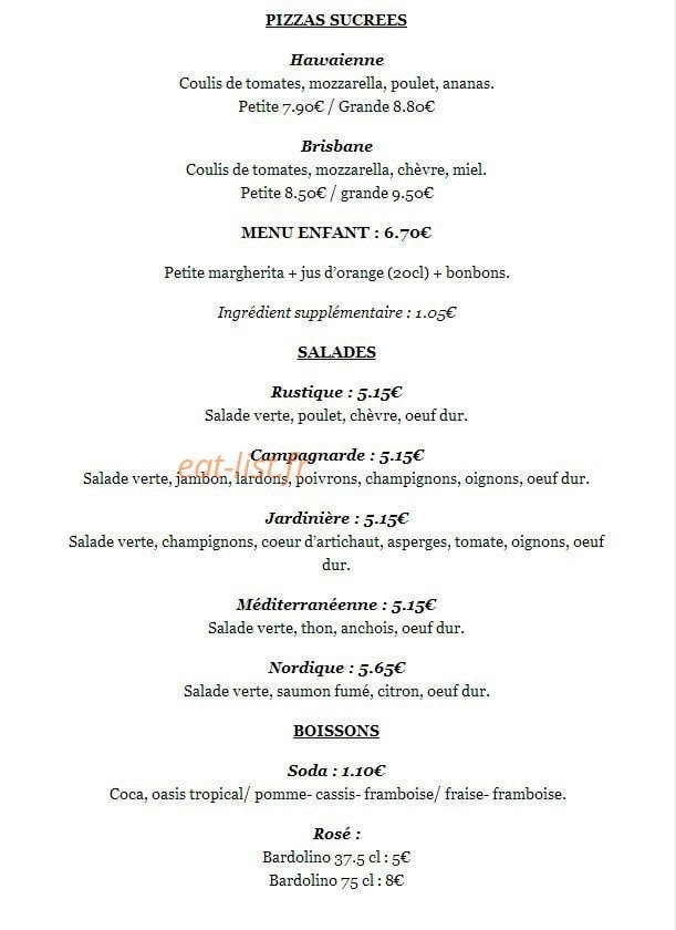 Noosa Pizza — carte page 3