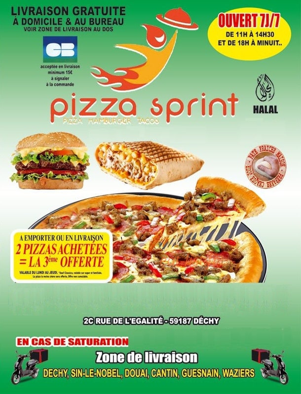 Pizza Sprint — carte page 1