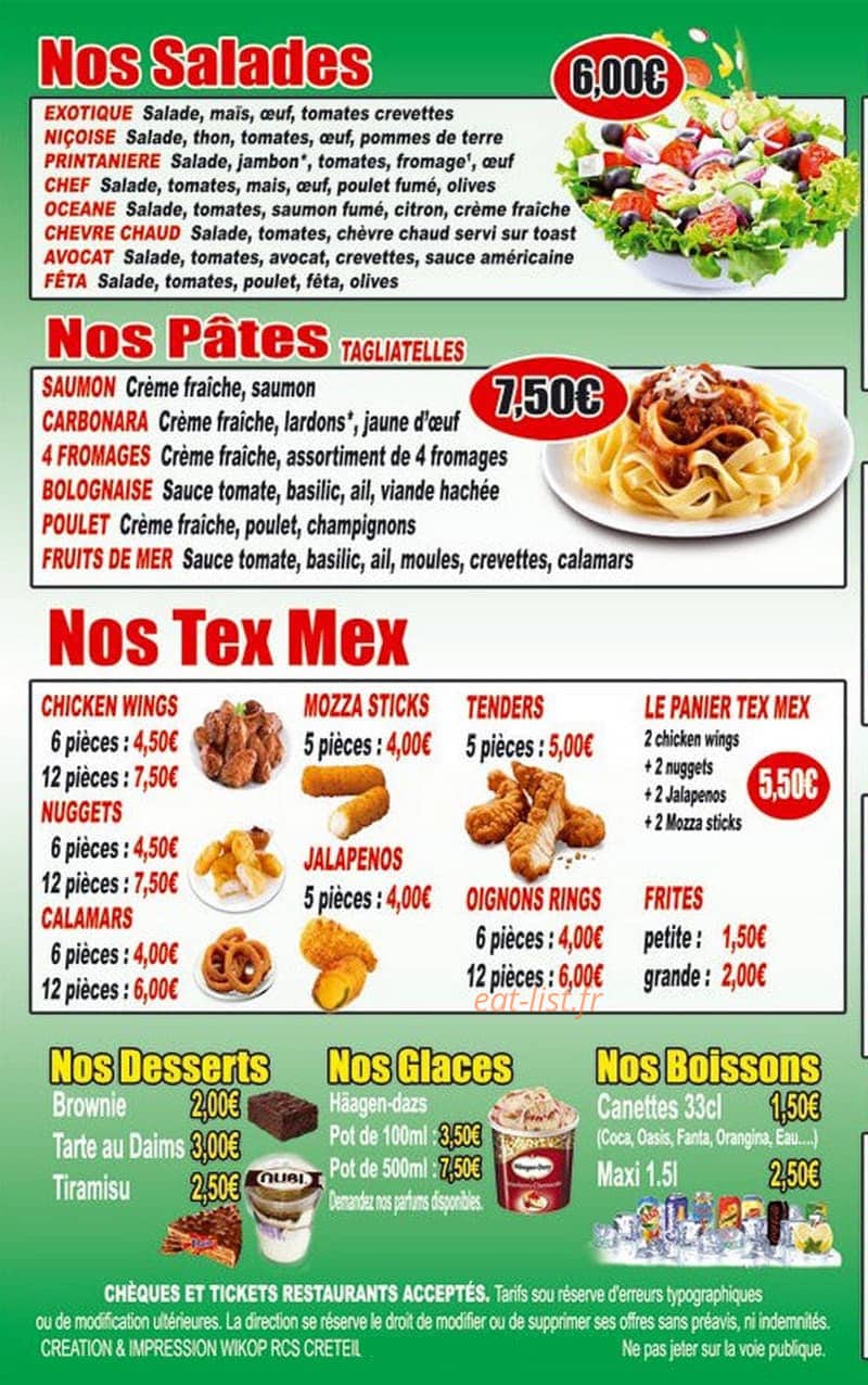 Pizza Sprint — carte page 2