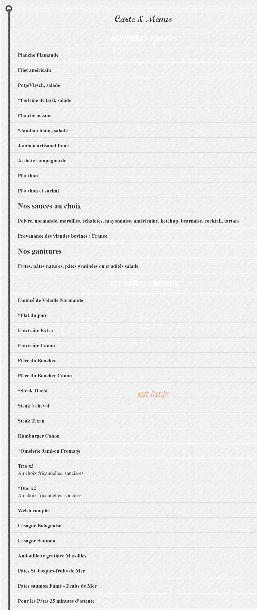 Au Canon d'Or — carte page 1
