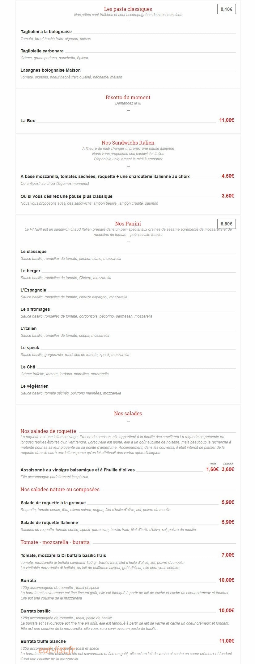 Diablo Pizza — carte page 14