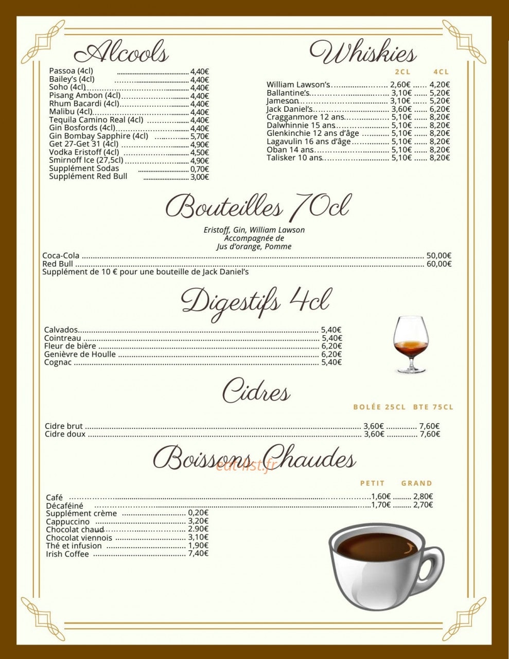 L'estaminet — carte page 4