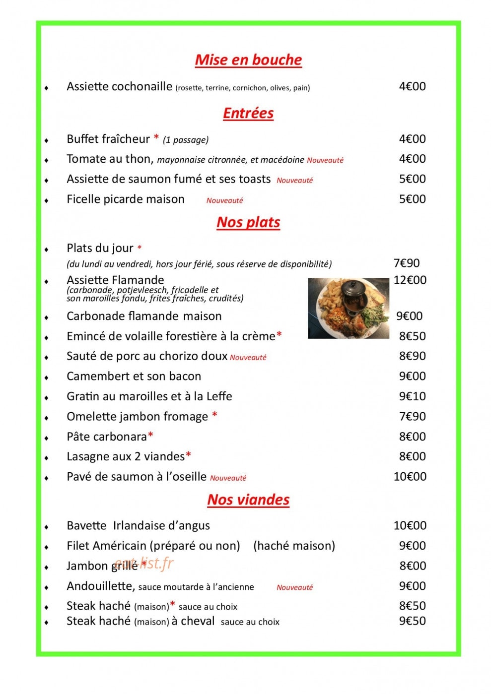 L'Étape Flamande — carte page 1
