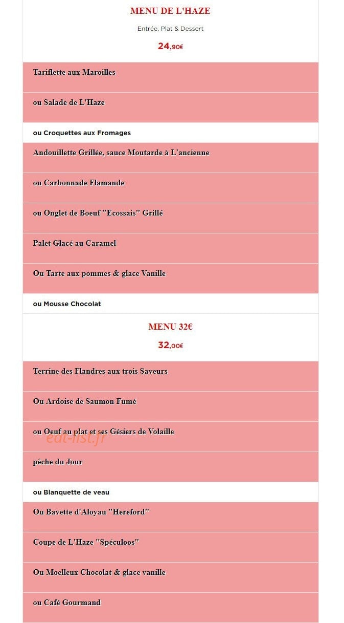 L' Haze — carte page 2