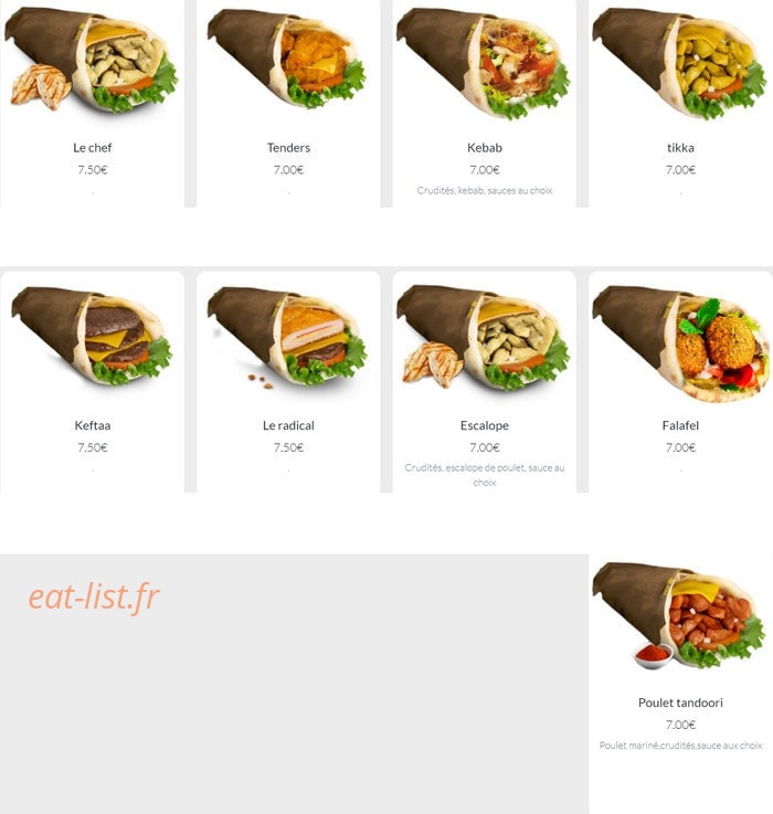 Naan palace — carte page 2