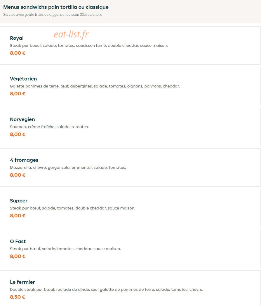 O'Fast — carte page 6