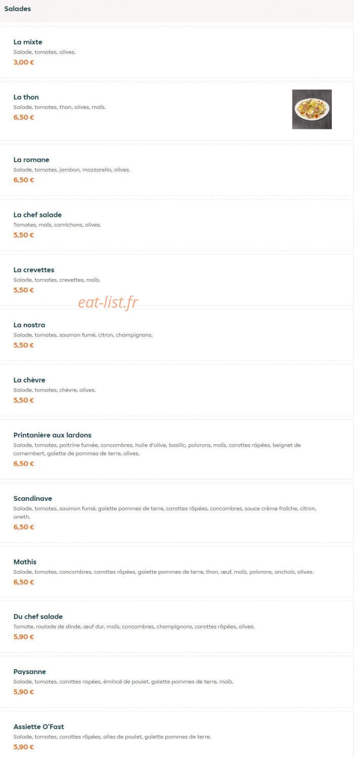 O'Fast — carte page 15