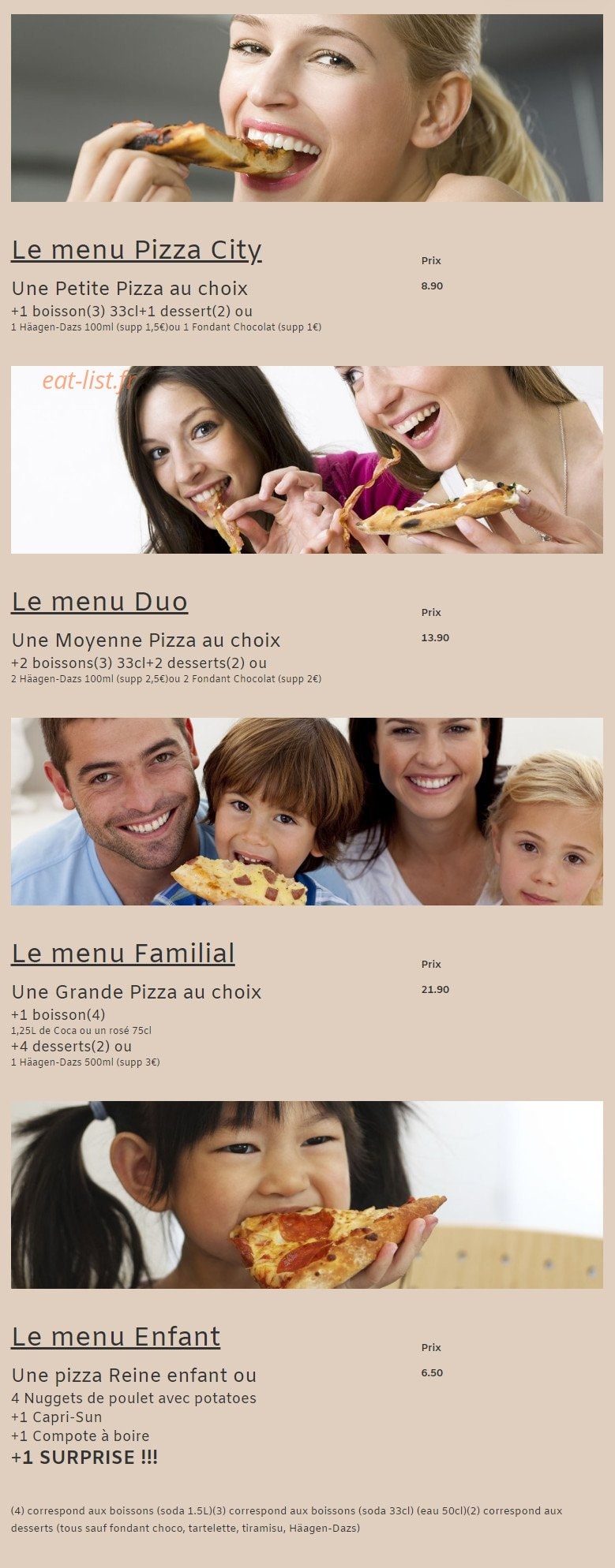 Pizza City — carte page 8