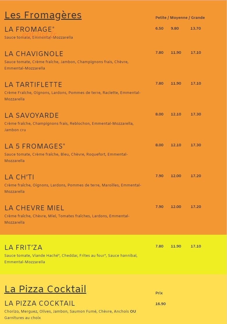 Pizza City — carte page 3