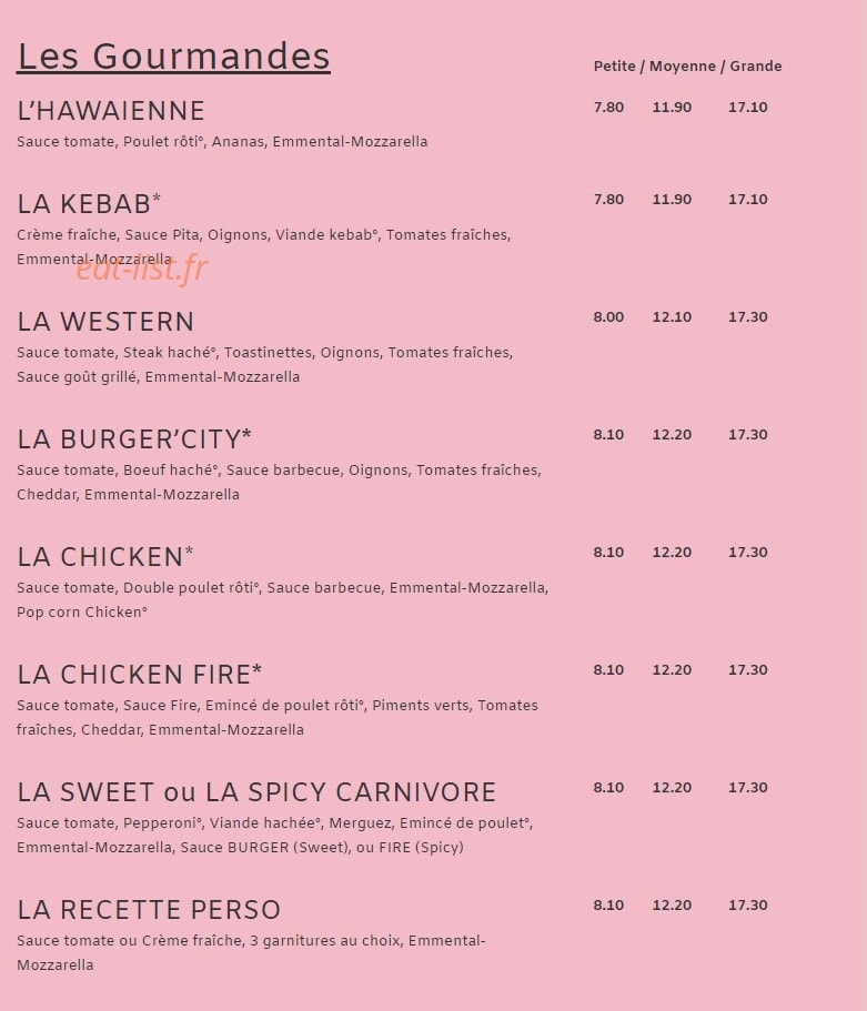 Pizza City — carte page 2
