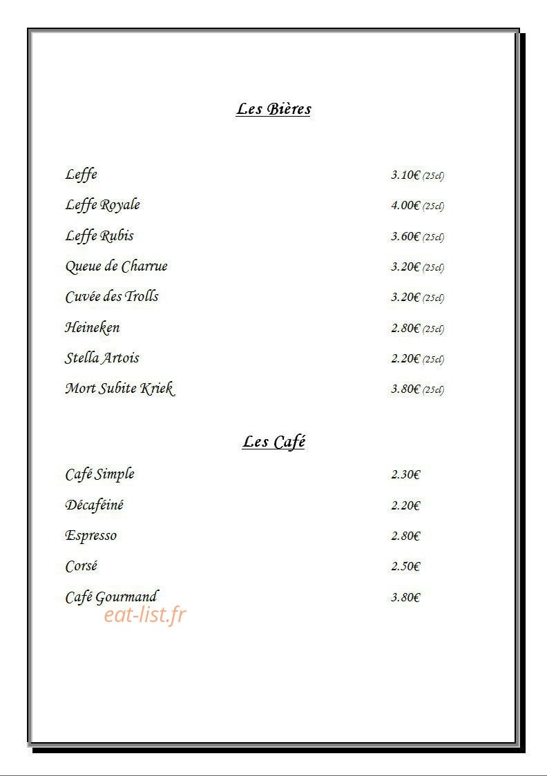 Pizzéria chez Marcello — carte page 5