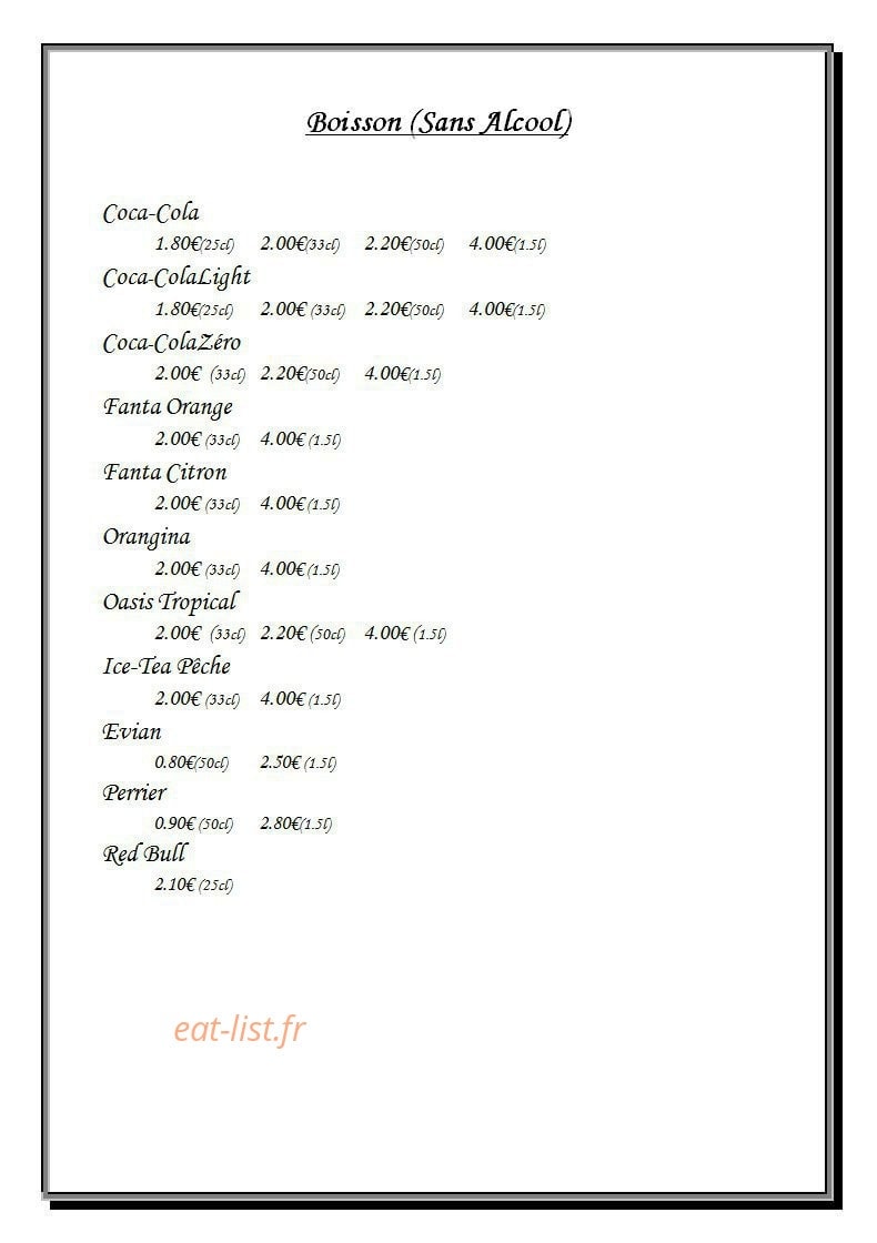 Pizzéria chez Marcello — carte page 4
